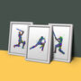 Set Of Three Cricket Splash Prints, thumbnail 1 of 5