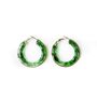 Bright Green Semi Transparent Hoop Earrings, thumbnail 1 of 3