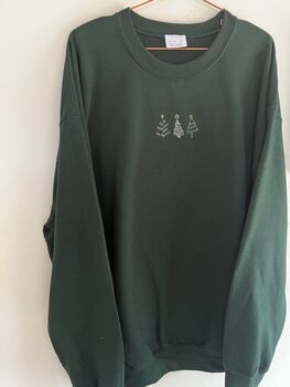 Embroidered Christmas Simple Trees Jumper, 9 of 10