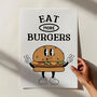 Eat More Burgers Retro Print, thumbnail 6 of 6