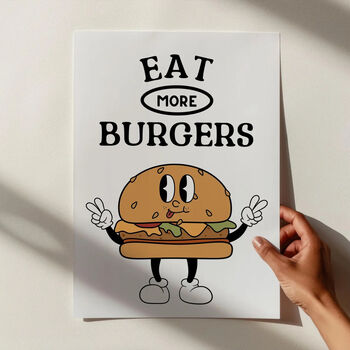 Eat More Burgers Retro Print, 6 of 6