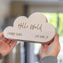 Personalised Hello World Wood Cloud New Baby Gift, thumbnail 5 of 5