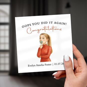 Oops You Did It Again Card – Funny New Baby Card, 2 of 7