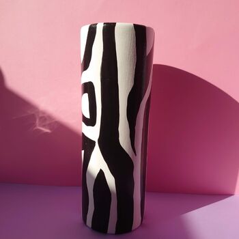 Zebra Print Hand Painted Tall Vase, 6 of 9