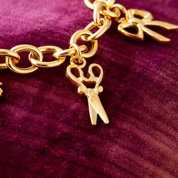 Charm Bracelet In Gold Plated Sterling Silver, 8 of 11