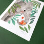 Elephant And Squirrel A4 Recycled Art Print, thumbnail 2 of 5