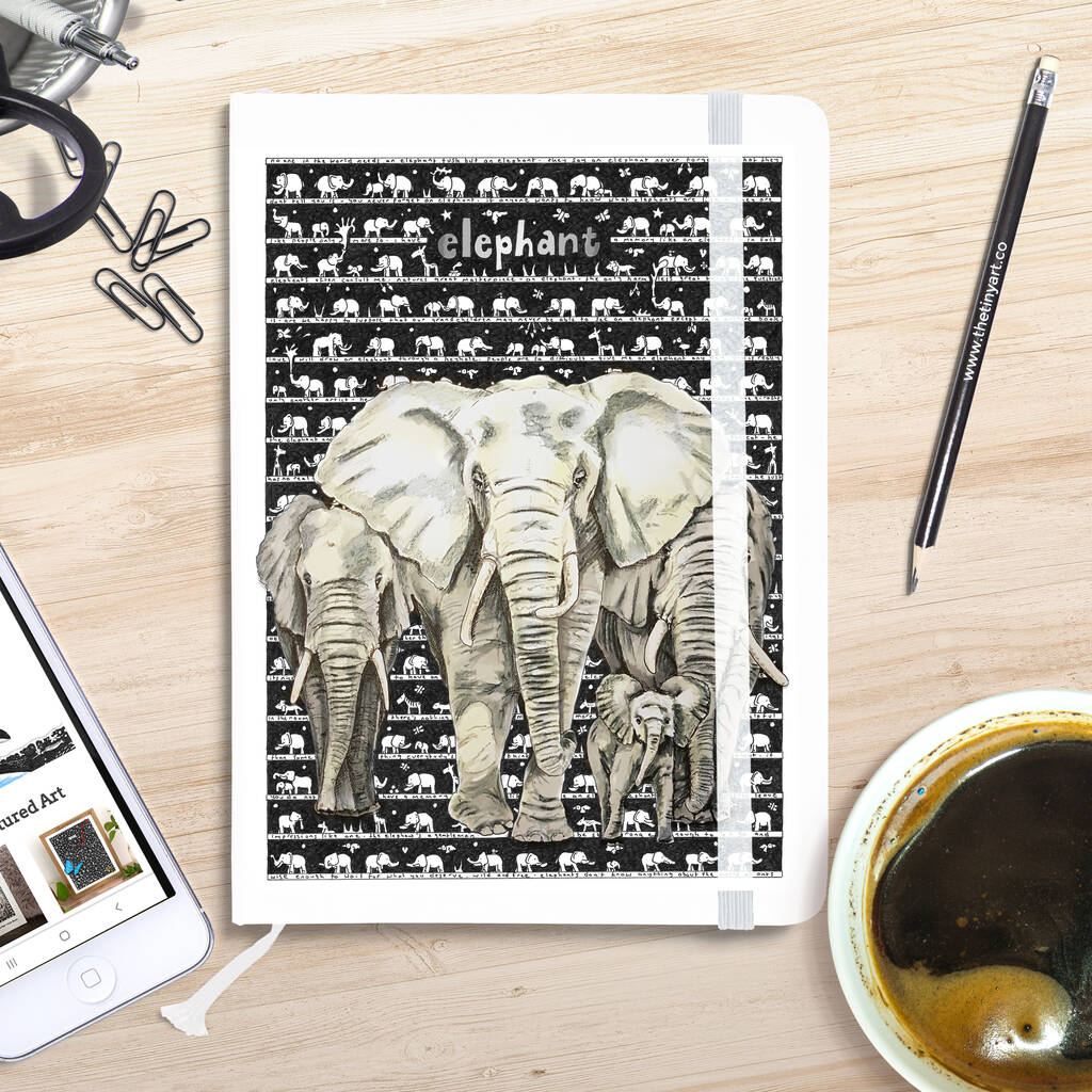 Elephant Notebook By Tiny Art Guy