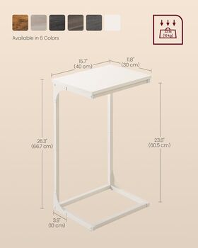 C Shaped Sofa Side Table Bedside Table With Metal Frame, 2 of 9