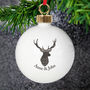 Personalised Highland Stag Ceramic Christmas Bauble, thumbnail 1 of 3
