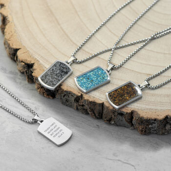 Personalised Men's Blue Turquoise Dog Tag Necklace, 8 of 8