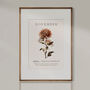 Birth Flower Wall Print 'Chrysanthemum' For November, thumbnail 6 of 9