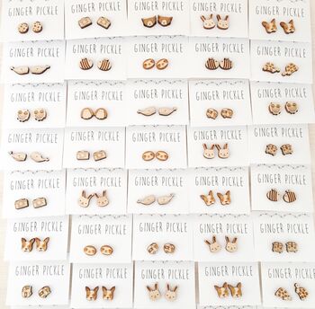 Wooden Hedgehog Stud Earrings, 8 of 11