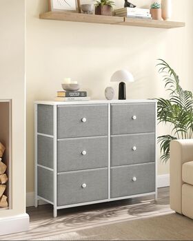 Six Drawer Fabric Dresser For Bedroom Or Nursery, 3 of 12