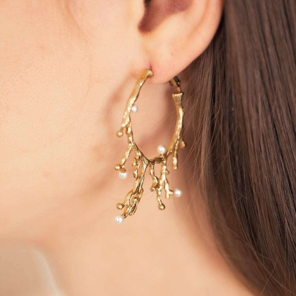 Lush Gold Plated Pearl Earrings, 1 of 7