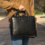 Minimalist Leather Briefcase Laptop Bag Black, thumbnail 6 of 9