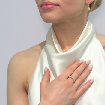 Triple Pearl 18k Gold Plated Ring, 2 of 4