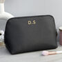 Monogrammed Vegan Leather Wash Bag, thumbnail 1 of 12