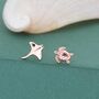 Sterling Silver Manta Ray And Sea Turtle Stud Earrings, thumbnail 4 of 12