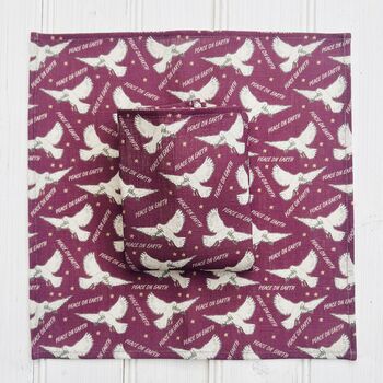 Peace On Earth Christmas Linen Napkins, 2 of 2