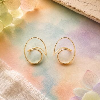 Irregular Swirl Silver Drop Earrings, 5 of 8