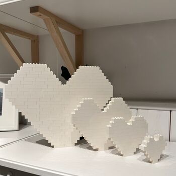 Personalised Lego® Brick Heart Shape Map Print Block, 5 of 5