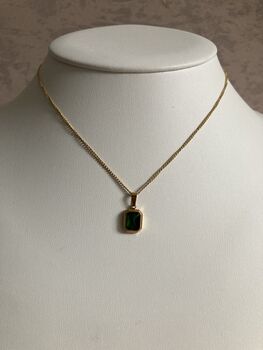 18 K Gold Emerald Pendant Necklace, 2 of 9