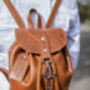 Timeless Tan Leather Mini Backpack, thumbnail 2 of 3