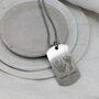 Handprint Footprint Dog Tag Stainless Steel Necklace, thumbnail 2 of 6