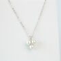 Sterling Silver Pearl Cluster Pendant Necklace, thumbnail 3 of 4
