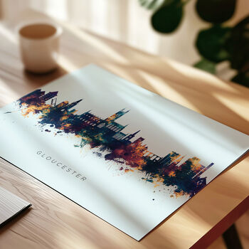 Gloucester Skyline Cityscape Art Print, 8 of 12