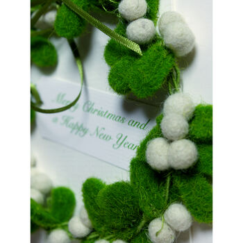 Mistletoe Wreath Luxury Christmas Card, 7 of 9
