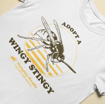Funny Wasp T Shirt, Adopt A Wingy Stingy, 4 of 7