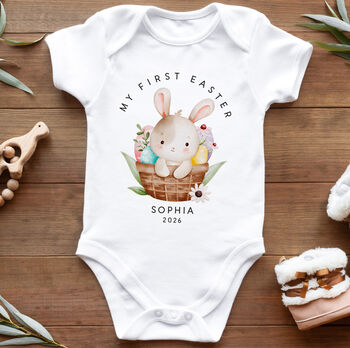 My First Easter Bunny Bodysuit With Name, 12 of 12