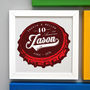 Personalised 40th Birthday Beer Bottle Top Framed Print, thumbnail 3 of 7