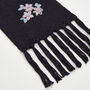 Forget Me Not Knitted Navy Scarf, thumbnail 4 of 5