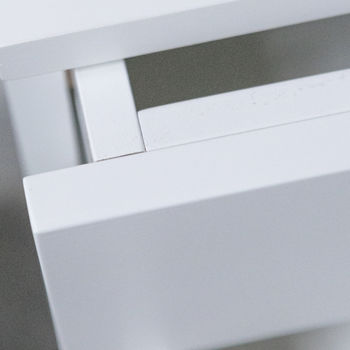 Floating Bedside Table In White With Double Drawer, 4 of 4