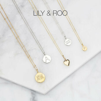 Solid Gold Genuine Diamond Initial Letter Necklace, 11 of 12
