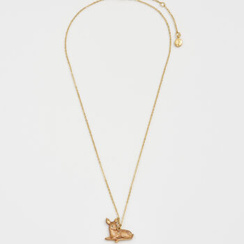 Resting Fawn Gold Chain Necklace, 5 of 8