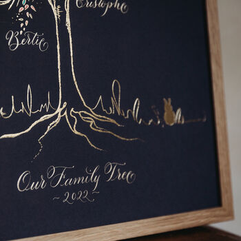 Shining Gold Foil Personalised Family Tree, 7 of 12