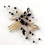 Black Crystal And Gold Leaf Hair Comb, thumbnail 2 of 6