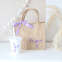 Personalised Mini Jute Bag And Cold Cup Set, thumbnail 6 of 9