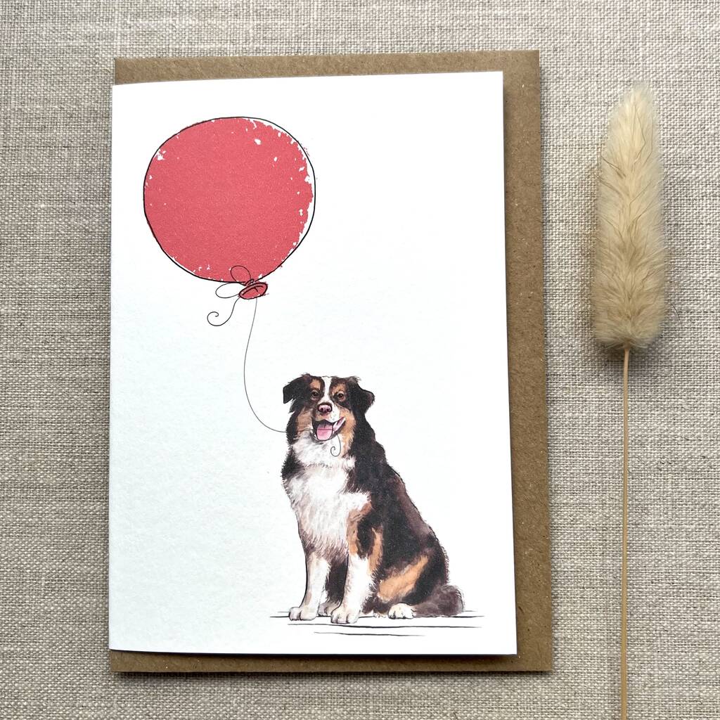Personalised Australian Shepherd Dog Birthday Card, 1 of 6