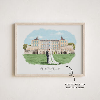 1st Wedding Anniversary Gift Hand Drawn Wedding Venue Illustration, 5 of 11