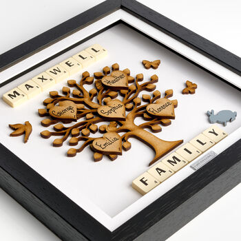 Wooden Family Tree Frame Personalised Gift For Parents, 5 of 12