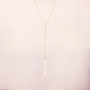 Long Lariat Bar Necklace, In 14k Gold Fill, thumbnail 2 of 3