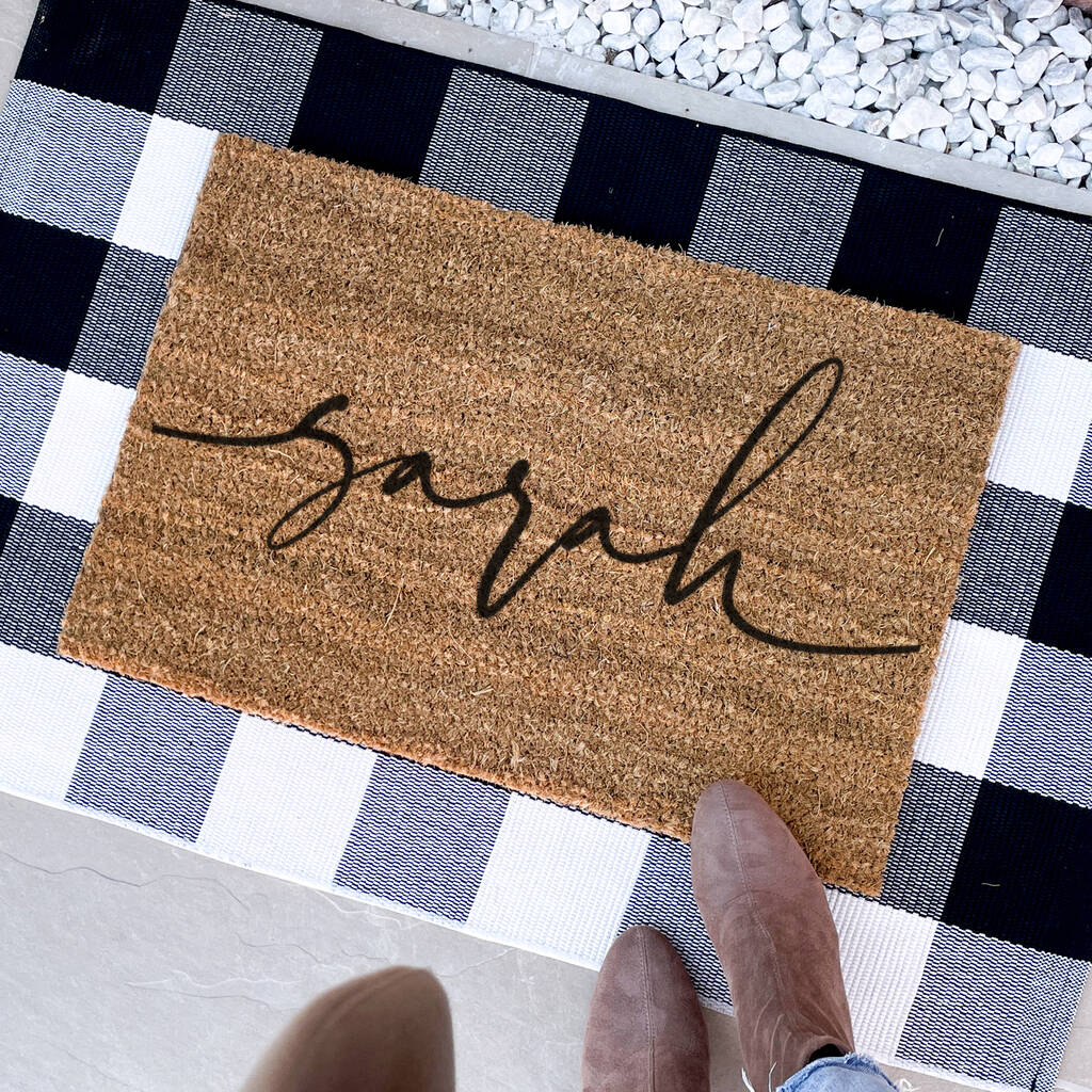 Personalised Script Font Doormat First Home Gift, 1 of 2