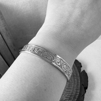 Rose Swirl Vintage Spoon Cuff Bracelet, 4 of 5