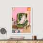 Your Own Cat Sipping Champagne Wall Art Print, thumbnail 2 of 5