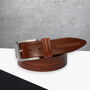 Personalised Hidden Initial Men's Thick Full Grain Ribbed Leather Belt, thumbnail 3 of 9