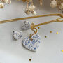 Delicate Blue Floral Heart Earring And Necklace Set, thumbnail 6 of 7